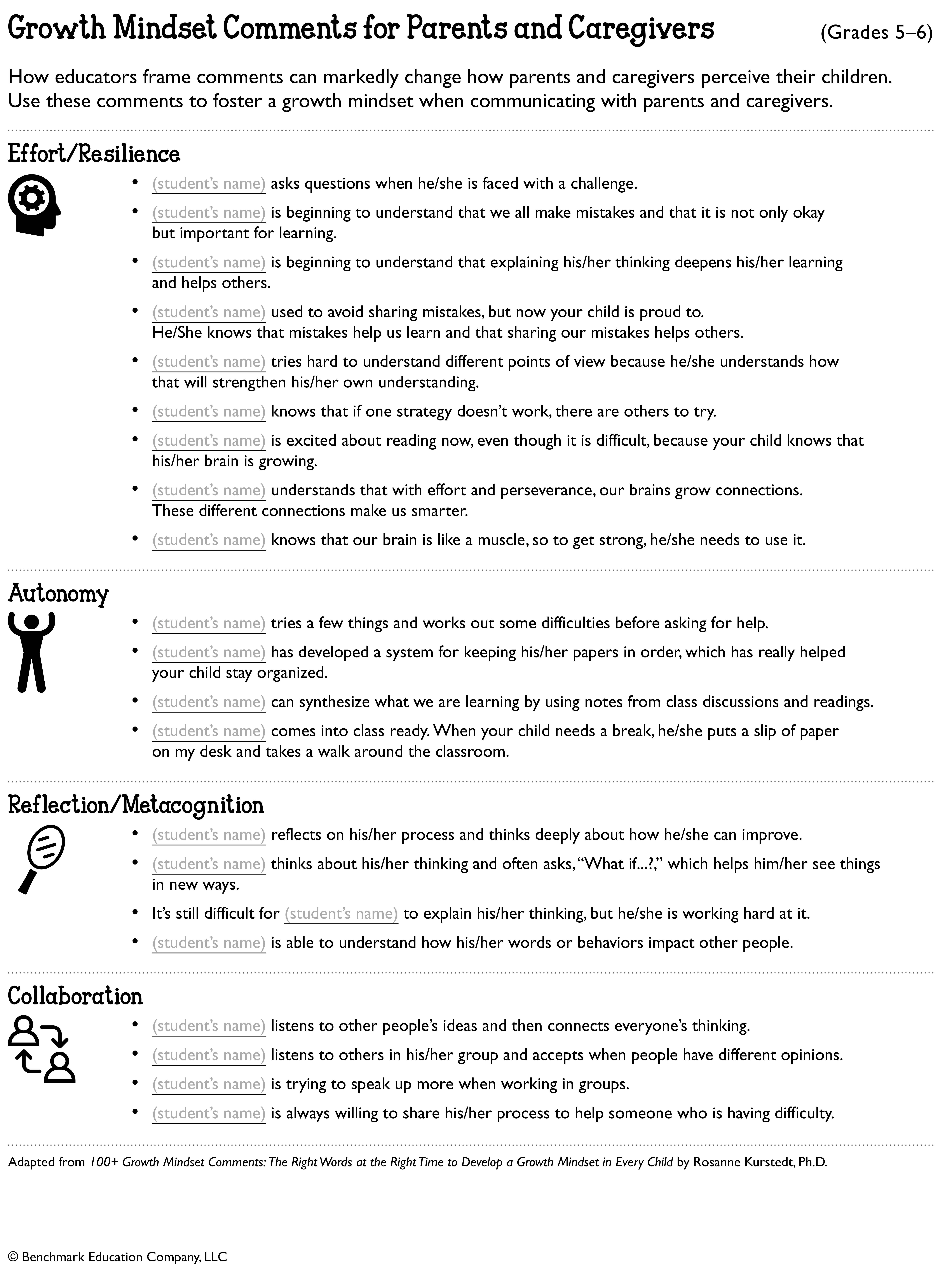 Growth Mindset Comments (5-6)